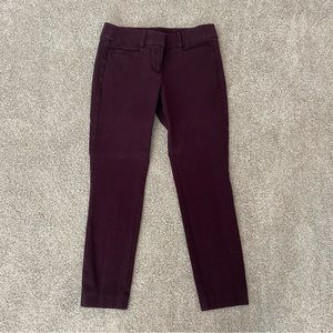 LOFT Marisa Cranberry Skinny Ankle Pant Size 0